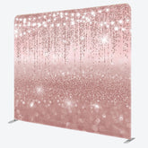 Lofaris Lighted Rose Gold Glitter Square Tension Backdrop